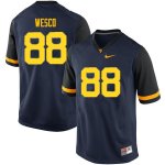 Men's West Virginia Mountaineers NCAA #88 Trevon Wesco Navy Authentic Nike Stitched College Football Jersey QA15S44OE